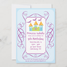 Convite Festa de aniversário princesa personalizável