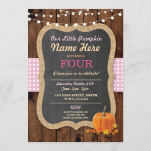 Convite Festa de aniversário que da queda da abóbora TOD