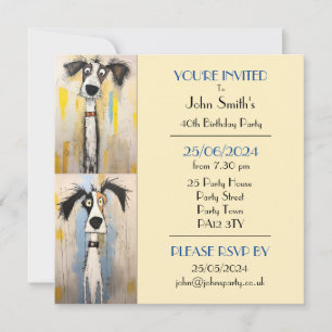 Convite Festa de aniversário Quirky Dog