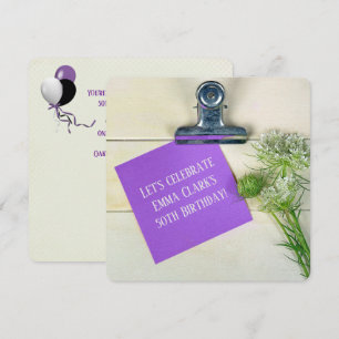 Convite Festa de aniversário-Rainha Anne's Lace na pranch