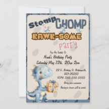 Festa de aniversário Rawr do Dinossauro Azul