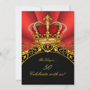 Convite Festa de Aniversário Real Rainha Dourada Rei Regal