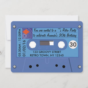 Convite Festa de aniversário Retro Totalmente Incrível P
