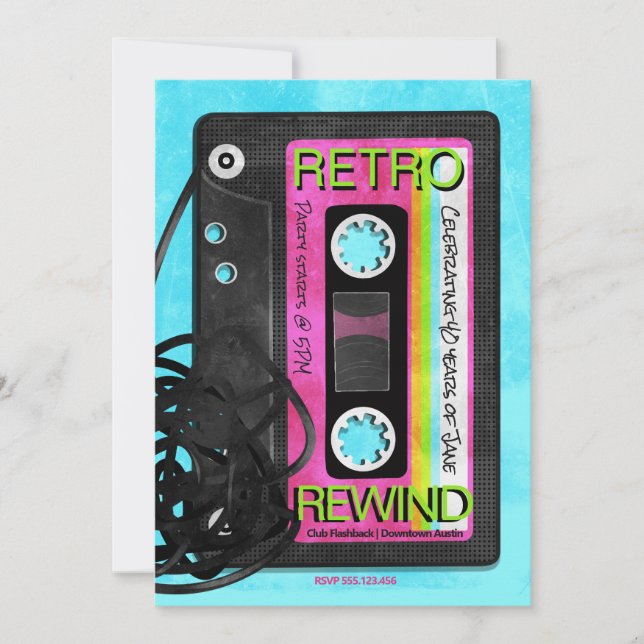 Convite Festa de aniversário Retroativa (Frente)