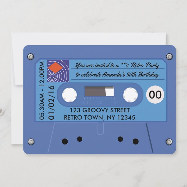 Convite Festa de aniversário Retroativa Personalizada (Frente)