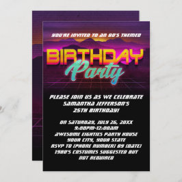 Convite Festa de aniversário Retroprotetora dos anos 80