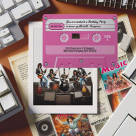 Convite Festa de aniversário retrorreflectora do cassete r