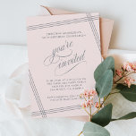 Convite Festa de aniversário Rosa Blush Moderno Simples<br><div class="desc">Simples e elegante com o talento contemporâneo, este moderno Convite de aniversário 50º contém linhas brancas angulares que enquadram o seu texto sobre um fundo cor-de-rosa com uma tendência. O texto "você é convidado" em lindos programas floresce intencionalmente, apresentado com destaque para fazer seus convidados se sentirem especiais. Edite os...</div>