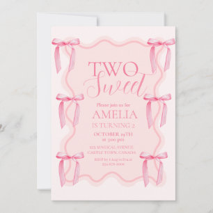 Convite Festa de aniversário rosa branca com duas Arcos co