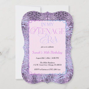 Convite Festa de Aniversário Rosa da Minha Era dos Trinta