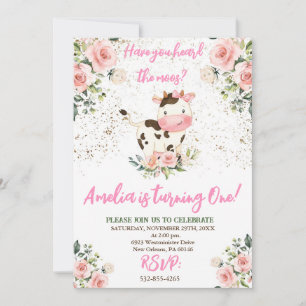 Convite Festa de aniversário, Rosa e Dourada, Aniversário