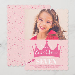 Convite Festa de Aniversário Rosa Fofa de Princesa Menina