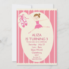 Convite Festa de aniversário Rosa Tutu Ballerina