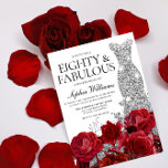 Convite Festa de aniversário Rosa vermelha do palhaço de 8<br><div class="desc">Convite de aniversário 80 Rosa vermelha do Palhaço de Vestido Prateado Veja a coleção correspondente em Niche e Nest Store Muitos obrigados</div>