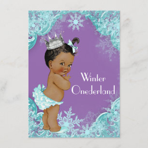 Convite Festa de Aniversário Roxo Turquesa Inverno Onederl