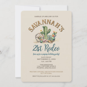 Convite Festa de aniversário Russo de Cowgirl Ocidental Ro