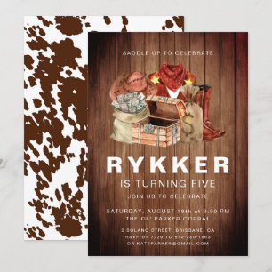 Convite Festa de aniversário Russo Rodeo Ocidental