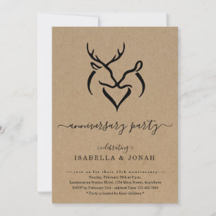 Convite Festa de Aniversário Rústica com Galhada de Veado 