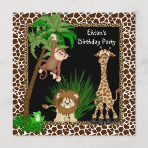 Convite Festa de Aniversário Safari para Meninos