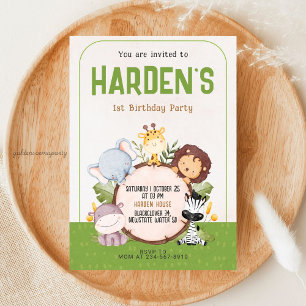 Convite Festa de aniversário Safari - Selva Animal