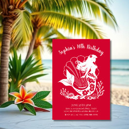 Convite Festa de Aniversário - Sereia Havaiana