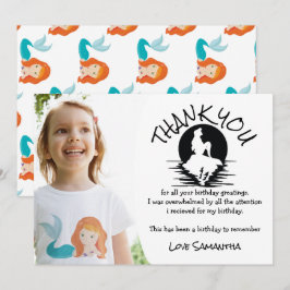 Convite Festa de aniversário Sereia Obrigado