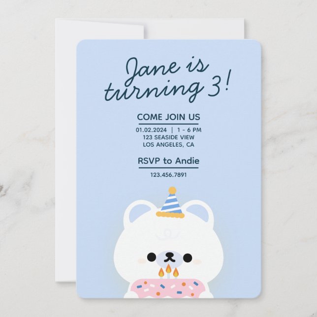 Convite Festa de aniversário Simples e Bonita (Frente)