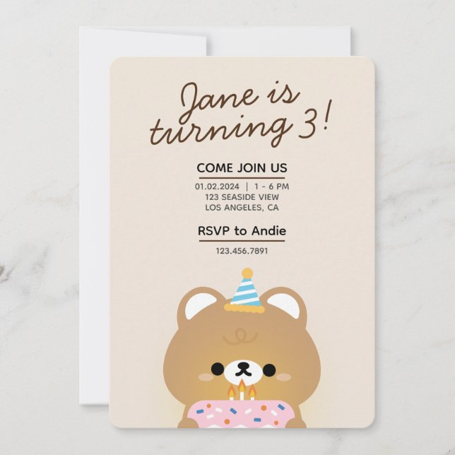 Convite Festa de aniversário Simples e Bonita (Frente)