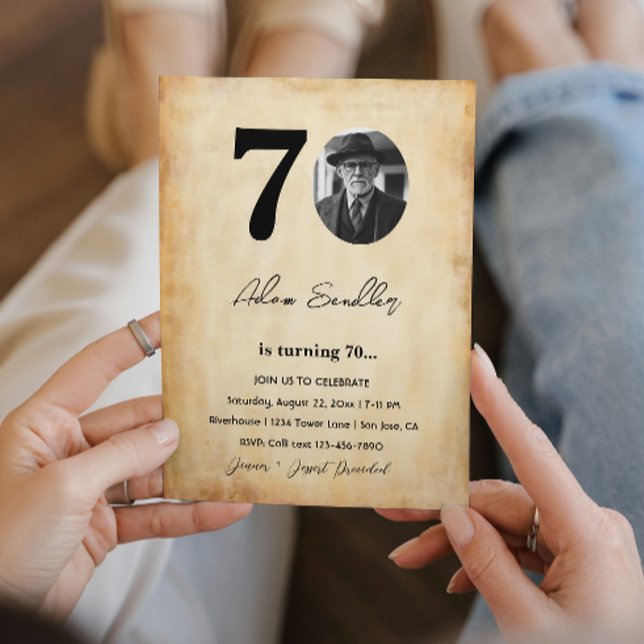 Convite Festa de aniversário simples e elegante (Criador carregado)