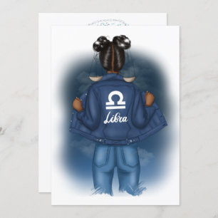 Convite Festa de aniversário Sinal Afro-Americano Libra Zo