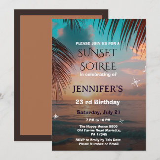 Convite | Festa de Aniversário Soirée Pôr do Sol na Praia