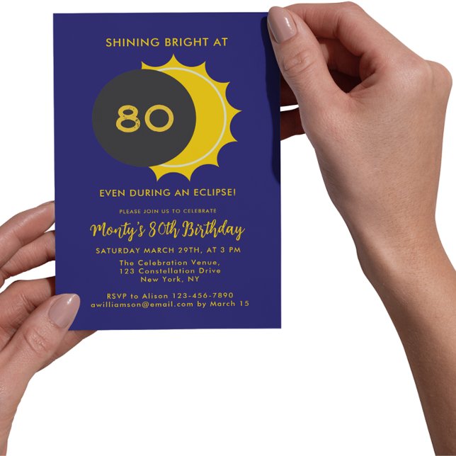 Convite Festa de aniversário Solar Parcial Eclipse 2025 (Criador carregado)