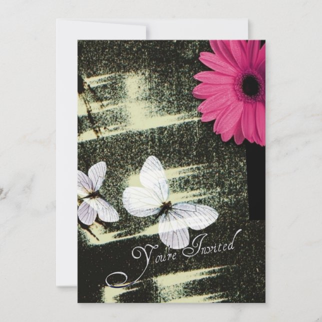 Convite Festa de Aniversário Sonho de Borboleta Margarida  (Frente)