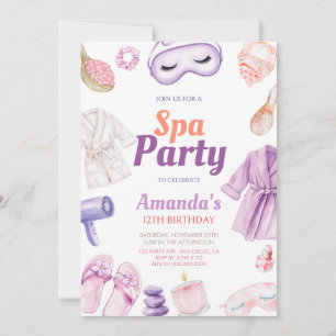 Convite Festa de Aniversário Spa para Meninas