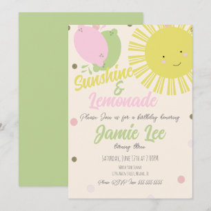 Convite Festa de Aniversário Sunshine Lemon Lime Lemonade 
