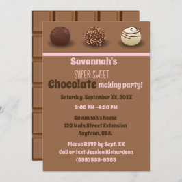 Convite Festa de aniversário super do fazer do chocolate