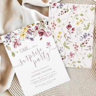 Convite Festa de Aniversário Surpresa com Caligrafia de Fl