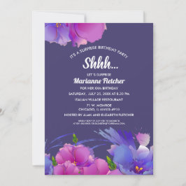 Convite Festa de aniversário surpresa. Conjuntos Florais d