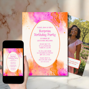 Convite Festa de aniversário Surpresa Convide Qualquer Aqu