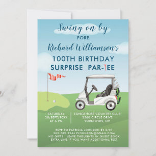 Convite Festa de Aniversário SURPRESA de 100 anos Tema de