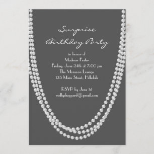 Convite festa de aniversário Surpresa de 1920 - cinza de c