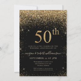 Convite Festa de Aniversário Surpresa de 50 anos com Brilh