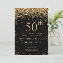 Convite Festa de Aniversário Surpresa de 50 anos com Brilh