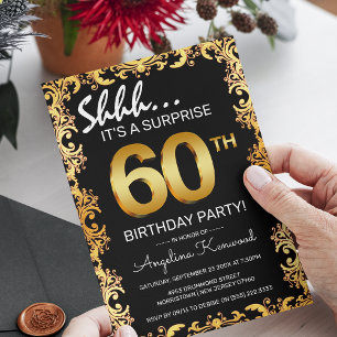 Convite Festa de Aniversário Surpresa de 60 anos com Estil
