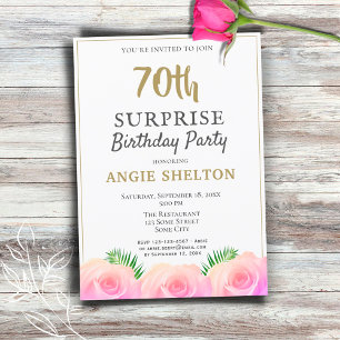 Convite Festa de Aniversário Surpresa de 70 anos com Rosa 