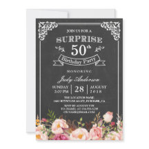 Festa de Aniversário Surpresa de Lousa Floral Vint