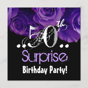 Convite Festa de aniversário Surpresa de Rose Bouquet 50t