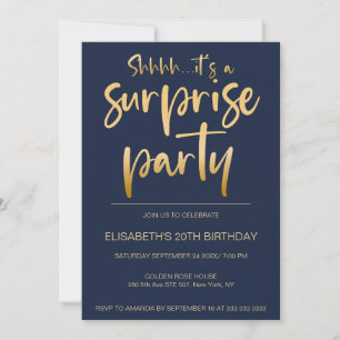 Convite Festa de Aniversário Surpresa Moderna e Elegante A