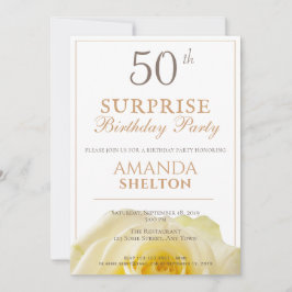 Convite Festa de Aniversário Surpresa Moderno Rosa Amarela