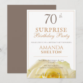 Convite Festa de Aniversário Surpresa Moderno Rosa Amarela